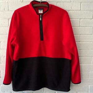 Catalina Fleece Jacket Pullover 1/4 Zip Women’s Sz L Vintage Colorblock Warm .
